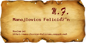 Manojlovics Felicián névjegykártya